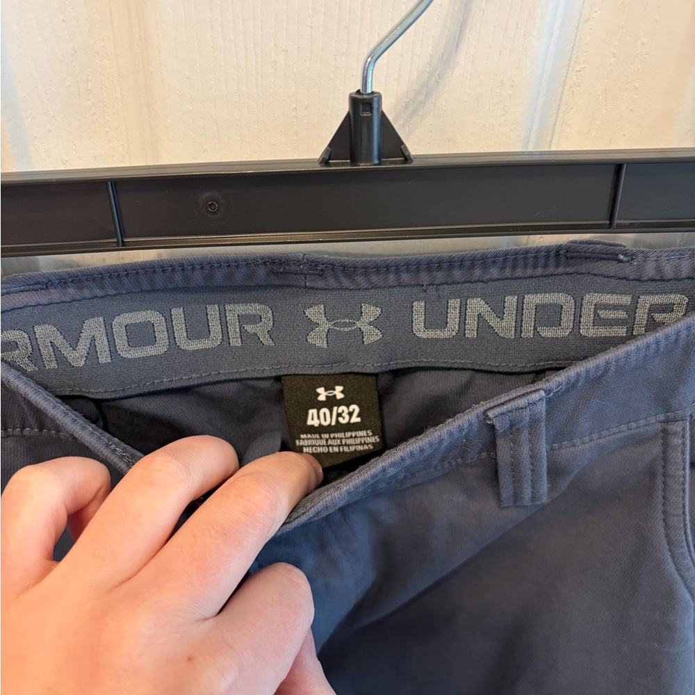 Men's Gray/Blue Casual Pants - Picture 2 of 4